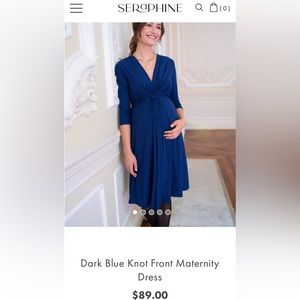 Seraphine blue maternity knot dress
